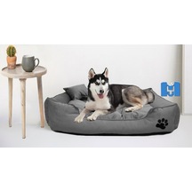 Mavi Vitrin İsme Özel Ultrasoft Mukavemetli Battal Boy Köpek Yatağı 110 x 90 CM