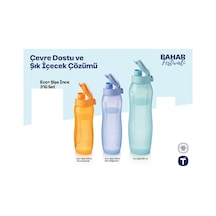 Eco Şişe Suluk İnce 3 Lü Set 500 Ml,750ml,1 Lt Turuncu Mavi Turkuaz
