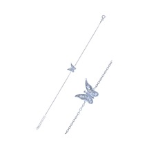 Kelebek Model Zirkon Taşlı Gümüş Kadın Bileklik 201024995 Gümüş