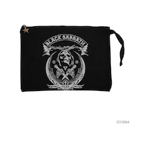 Zepplin Giyim Black Sabbath Ten Year War Siyah Clutch Astarlı Cüzdan Siyah