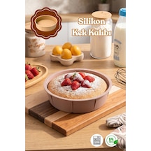 Porsima 30041-1 Silikon Yuvarlak Kek Kalıbı Krem 24cm