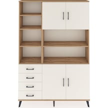Arges Dolap 9 Raflı 4 Çekmeceli 4 Kapaklı 132x30x195 Çam-ayta... Çam