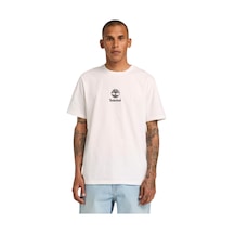B0a6wwt1001-r Timberland Print Stack Logo Short Sleeve Tee Erkek T-shirt Beyaz B0a6wwt1001-r Beyaz