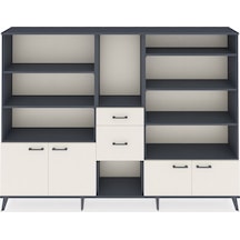 Arges Dolap 10 Raflı 2 Çekmeceli 4 Kapaklı 220x30x163 Antrasit-aytaşı Aytası - Antrasıt
