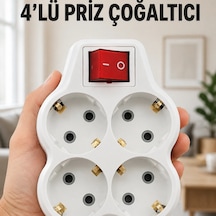 Kompakt 4 Lü Priz Çoklayıcı Kablosuz Anahtarlı Ev Ofis Priz Çoğaltma Adaptörü Diğer