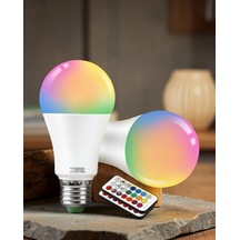Rgb Led Işık Ampul 100 Watt Renk Değiştirebilen Uczrgblamba2 Çok Renkli