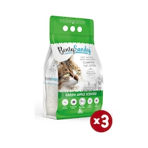 Benty Sandy Yeşil Elma Kokulu İnce Topaklaşan Bentonit Kedi Kumu 3 x 5 L