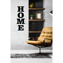 Home Yazısı Dekoratif Ahşap Duvar Dekoru - Ev Süsü - Duvar Dekorasyon Siyah