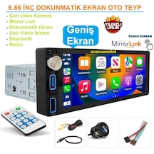 6.86 Inç Dokunmatik Geniş Ekran Oto Teyp Geri Vites Kamera+bluetooth+mirror Link