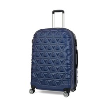 Piramit Desen ABS Seyahat Valizi, Canyon Serisi,  Lacivert - Büyük Boy