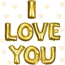 Mey İthalat I Love You Folyo Balon Altın Renk 35 Cm
