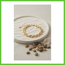 Bezos Gold Renk Sarmal Damla Model Kadın Bileklik Dmc