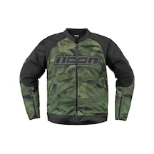 Icon Overlord 3 Mesh Camo Korumalı Motosiklet Montu Siyah Yeşil