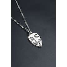 V For Vendetta Düz Zincir Kolye Gümüş