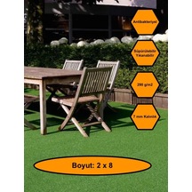 2x8 Metre Yapay Çim Halı, Lastik Taban, Yeşil Suni Halı, 7 Mm Kalınlığında 200 x 800