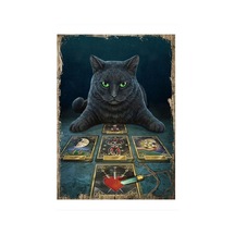 Bedeko Tarot Falı Bakan Kedi Art Mdf Poster 25 Cm X 35 Cm