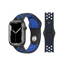 Apple Uyumlu  Watch 9-8-7-6-5-4-3-se-ultra-ultra 2 / 42-44-45-49 Mm Delikli Nike Silikon Spor Kordon
