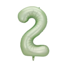 2 Rakam Yeşil Folyo Balon 40 İnç 100 Cm