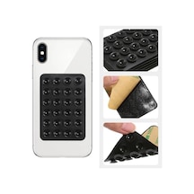 Dikdörtgen Vantuzlu Yapışkan Telefon Tutucu Taşınabilir Silikon Yumuşak Telefon Standı Geniş Kullanım Alanı Pudra