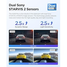 A229 Plus 3 Kameralı Ön-iç-arka 2k+2k+1080p Hdr Starvis 2 Wifi Gps Li Araç Kamerası