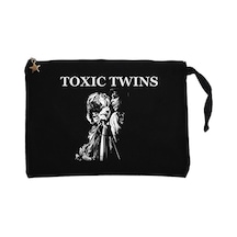 Aerosmith Toxic Twins Siyah Clutch Astarlı Cüzdan / El Çantası Siyah