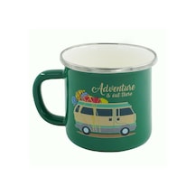 Retro Emaye Kupa Bardak Adventure 330 cc (Yeşil ) Yeşil
