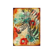 Bedeko Renkli Zebra Hediyelik Ahşap Tablo 25 Cm X 35 Cm
