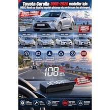 Toyota Corolla 2002-2026 Modeller İçin Obd2 Head Up Display Hayalet Gösterge Ekranı Ön Cam Hız Göstergesi