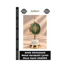 Antik Görünümlü Metal Hareketli Çarklı Masa Saati Alk6065 Dekoratif Ev Çalışma Çok Renkli