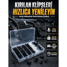 Lb Universal Araç Döşeme Klipsi Ve Tampon Sabitleme Pimi Seti 100 Parça Organizer Kutulu