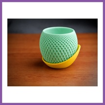 Bezos 3d Baskı Küre Saksı - Kafes Dokulu İki Parçalı Dekoratif Saksı - Mint-sarı Bzoshb Standart 24488613