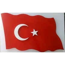 Dekoratif Söve Köpüğü Dalgalı Türk Türkiye Bayrağı 50X80