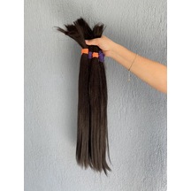 Sentetik - Gerçek Karşım İnsan Saçı 60cm 4 Bağ 390 Gram Siyah