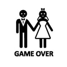 Gelin Damat Arabası Için Süsleme Game Over Yazısı