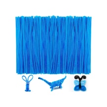 25'li Mavi Renkli Şönil, Eğitici Şönil Seti, Tüylü Tel, 30 Cm, Peluş Tel