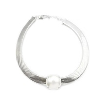 İncili Tasma Kolye - Gümüş Gümüş İncili Tasma Kolye - Gümüş Gümüş