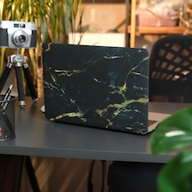 Macbook Air 13.3 İnç Kılıf A1932 A2179 A2337 M1 Uyumlu Sert Kapak Hard Case Koruyucu Mermer Desenli İnce Hafif Laptop Kılıfı Siyah Belirtilmemiş