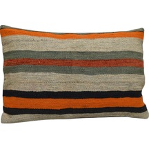 Zehra Abla Halı Yeni El Dokuma Dekoratif Kilim Kırlent Yastık Kılıfı 6665 Çok Renkli