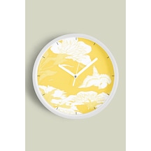 Modern Tasarım Duvar Saati - 42cm - Önü Camlı Beyaz Kasa - Sessiz Mekanizma-jh0469 Beyaz