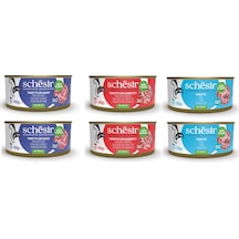 Schesir 3 Çeşit Karma Tam Ve Dengeli Kedi Konserve Jöleli 140 Gr. X 6 Adet