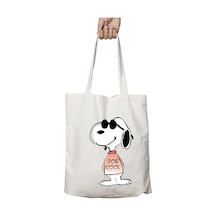 Art Hediye Snoopy Joe Cool İki Taraf Kalıcı Yıkanabilir Okul Plaj Omuz Bez Çanta Çok Renkli