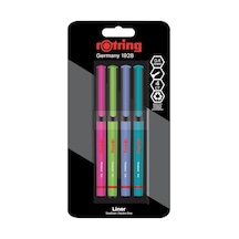Rotring Fineliner, İnce Keçe Uçlu Kalem 0.4 Mm, 4'lü Paket, Canlı Renkler