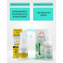 Dermanel Nemlendirici Ve Aydınlatıcı Güneş Kremi 50 ML + Dermanel Ter Önleyici Sprey 150 ML