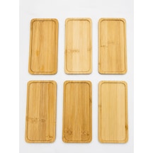 Bambu 6 Adet Sunumluk Set 17x8 Cm, Dikdörtgen Çok Amaçlı Tepsi Çok Renkli