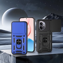 More Tr Honor 400 Kılıf Magnetik Standlı Kamera Korumalı Zore Sürgülü Vega Kapak - Mavi