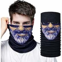 Mey İthalat Sakallı Yüz Desenli Baf Buff Çok Amaçlı Boyunluk & Maske 1 No