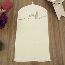 El Kuba Lüks Astarlı Biyeli Seccade Krem 66x125cm 565 Gr Çok Renkli