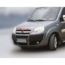 Fiat Doblo 2005-2006-2007-2008-2009-2010 Krom Ön Panjur 2 Parça Paslanmaz Çelik