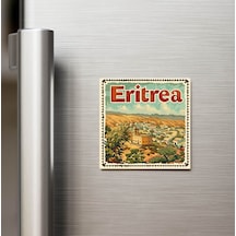 Eritre Eritrea - Posta Pulu Temalı Ülke - Baskılı Buzdolap Magneti Kare - 9x9 Cm