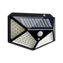 100 Led Dış Mekan Solar Aydınlatma Fotoselli Solar Lamba Hareket Sensörlü Güneş Enerjili Lamba Siyah